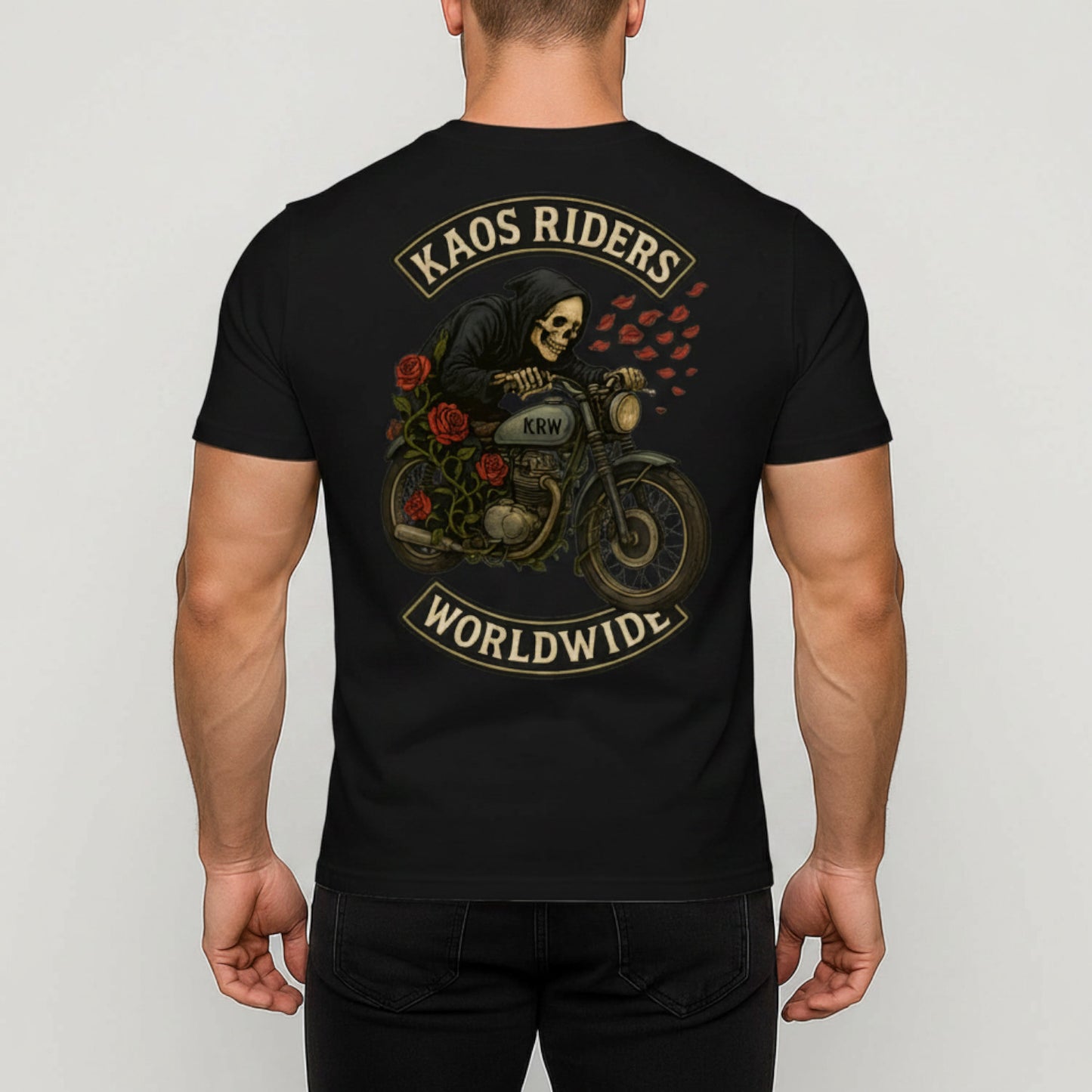 KAOS Riders Grim Reaper Rose Motorcycle T-Shirt | KAOS CLOTHING D108