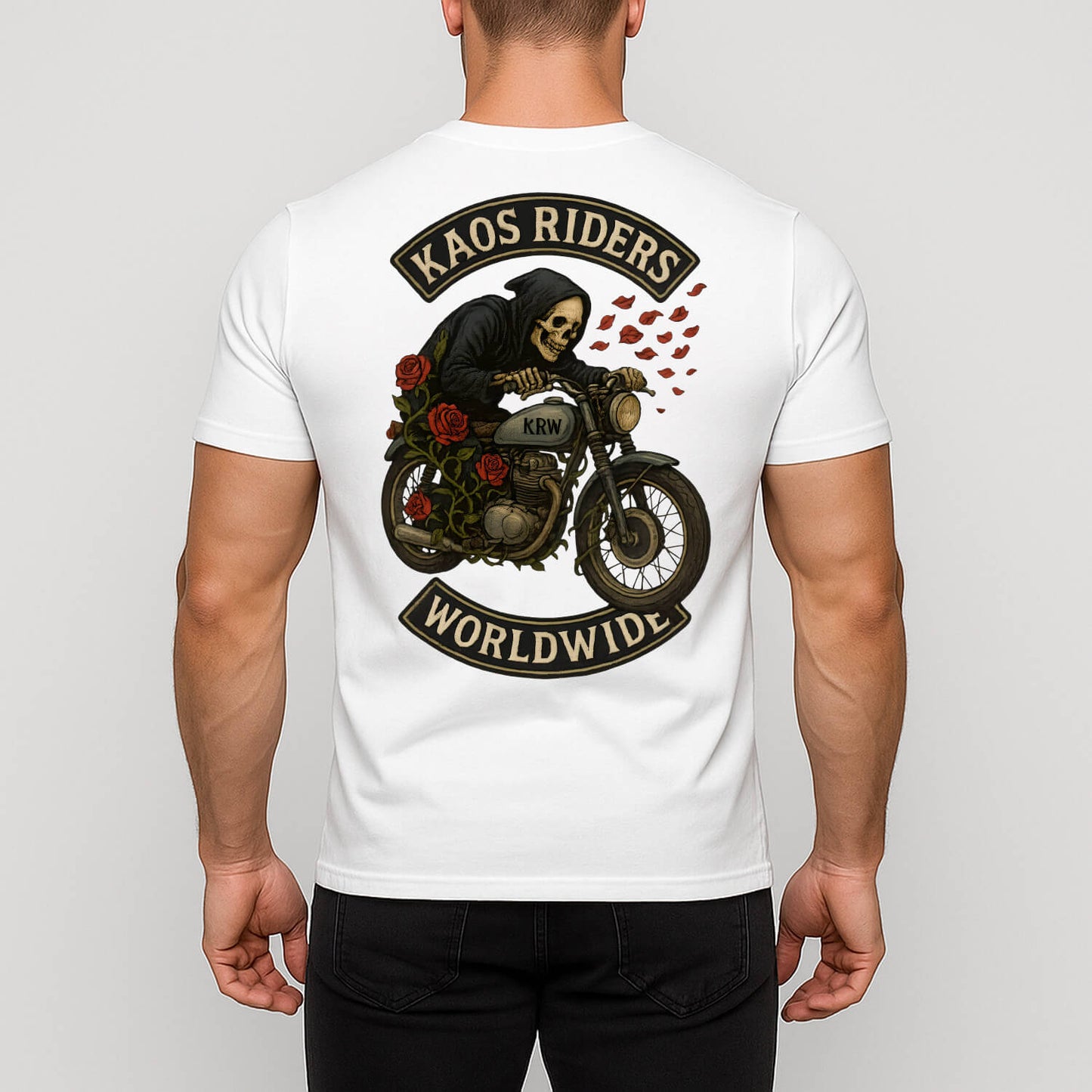 KAOS Riders Grim Reaper Rose Motorcycle T-Shirt | KAOS CLOTHING D108
