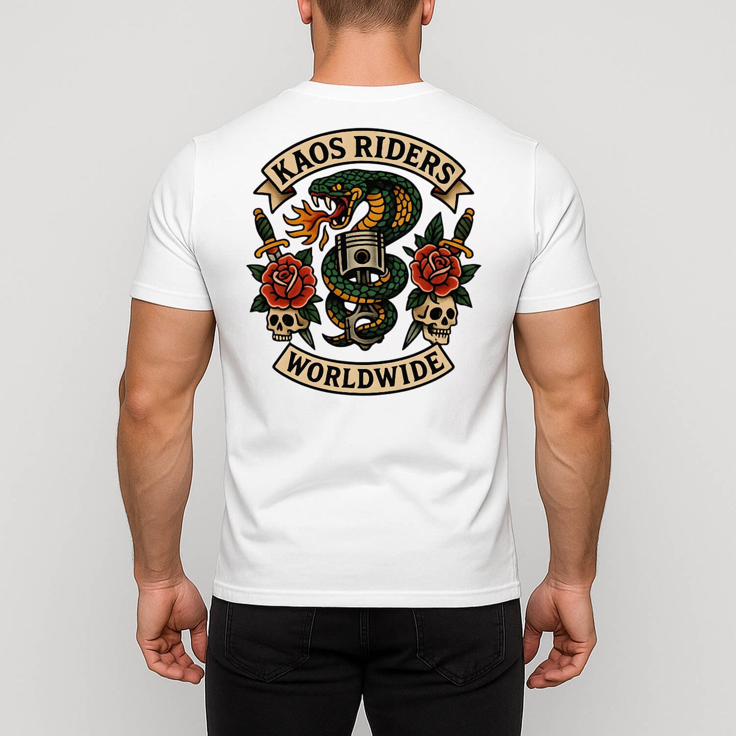 KAOS Riders Venom Snake Piston Biker T-Shirt | KAOS CLOTHING D11