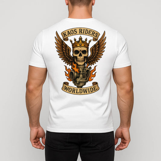 KAOS Riders Crowned Winged Skull Engine T-Shirt | KAOS CLOTHING D121