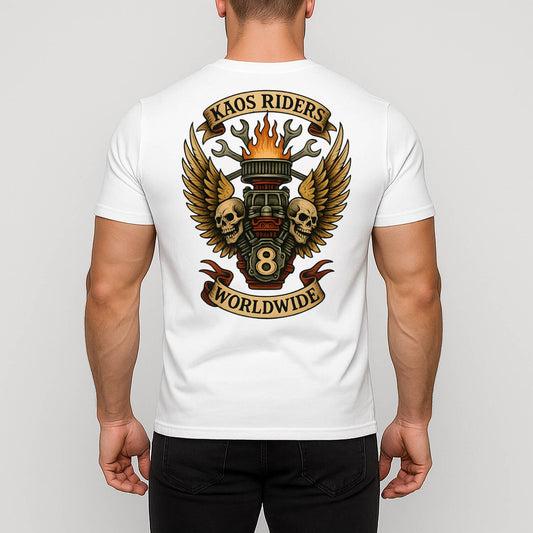 KAOS Riders Mechanical Skull Wings T-Shirt | KAOS CLOTHING D137