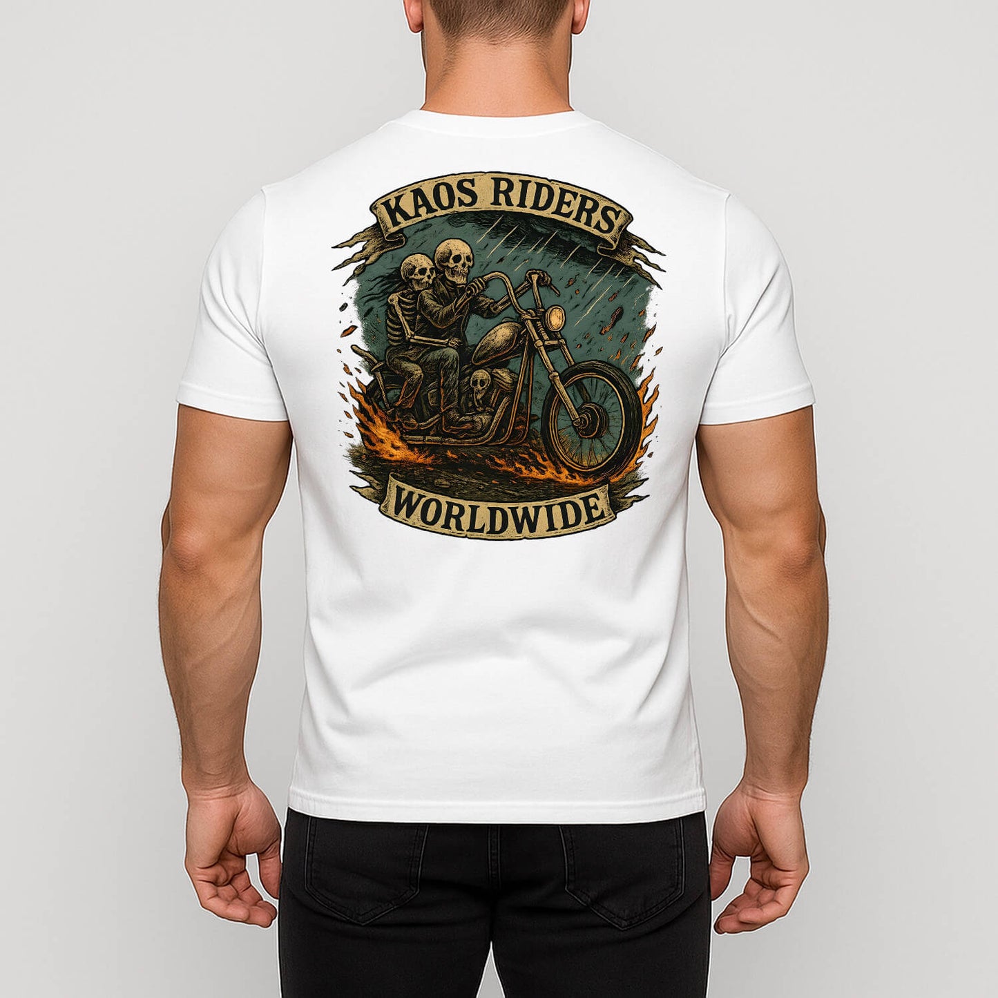 KAOS Riders Skeleton Chopper Motorcycle T-Shirt | KAOS CLOTHING D16