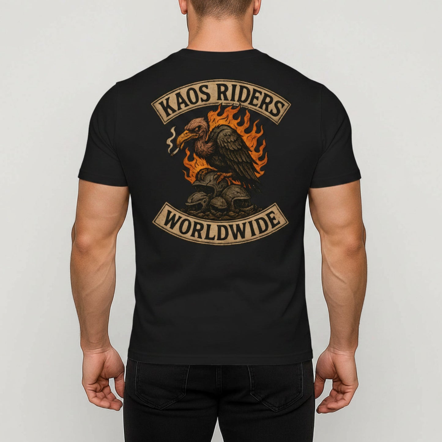 KAOS Riders Flaming Vulture Motorcycle T-Shirt | KAOS CLOTHING D20