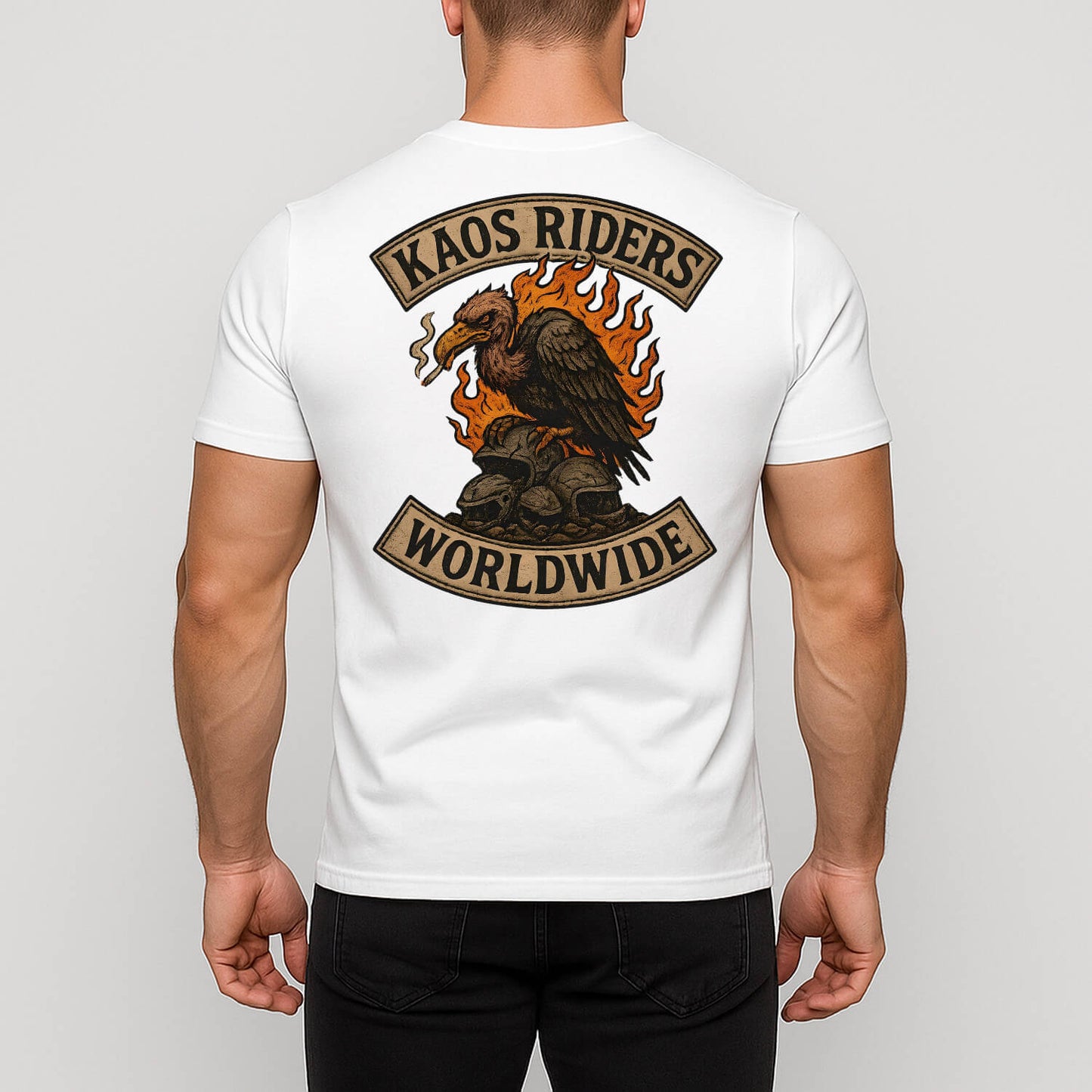 KAOS Riders Flaming Vulture Motorcycle T-Shirt | KAOS CLOTHING D20