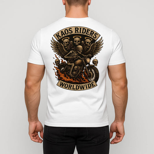 KAOS Riders Winged Skeleton Motorcycle T-Shirt | KAOS CLOTHING D21