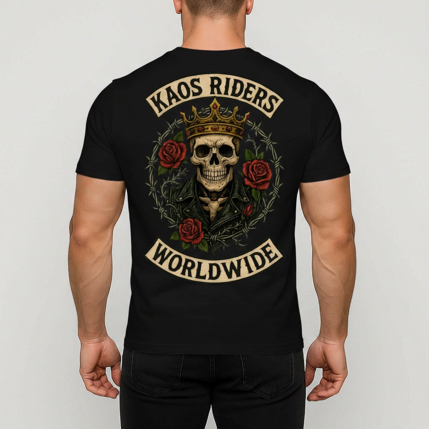 KAOS Riders Skull King Barbed Wire T-Shirt | KAOS CLOTHING D29