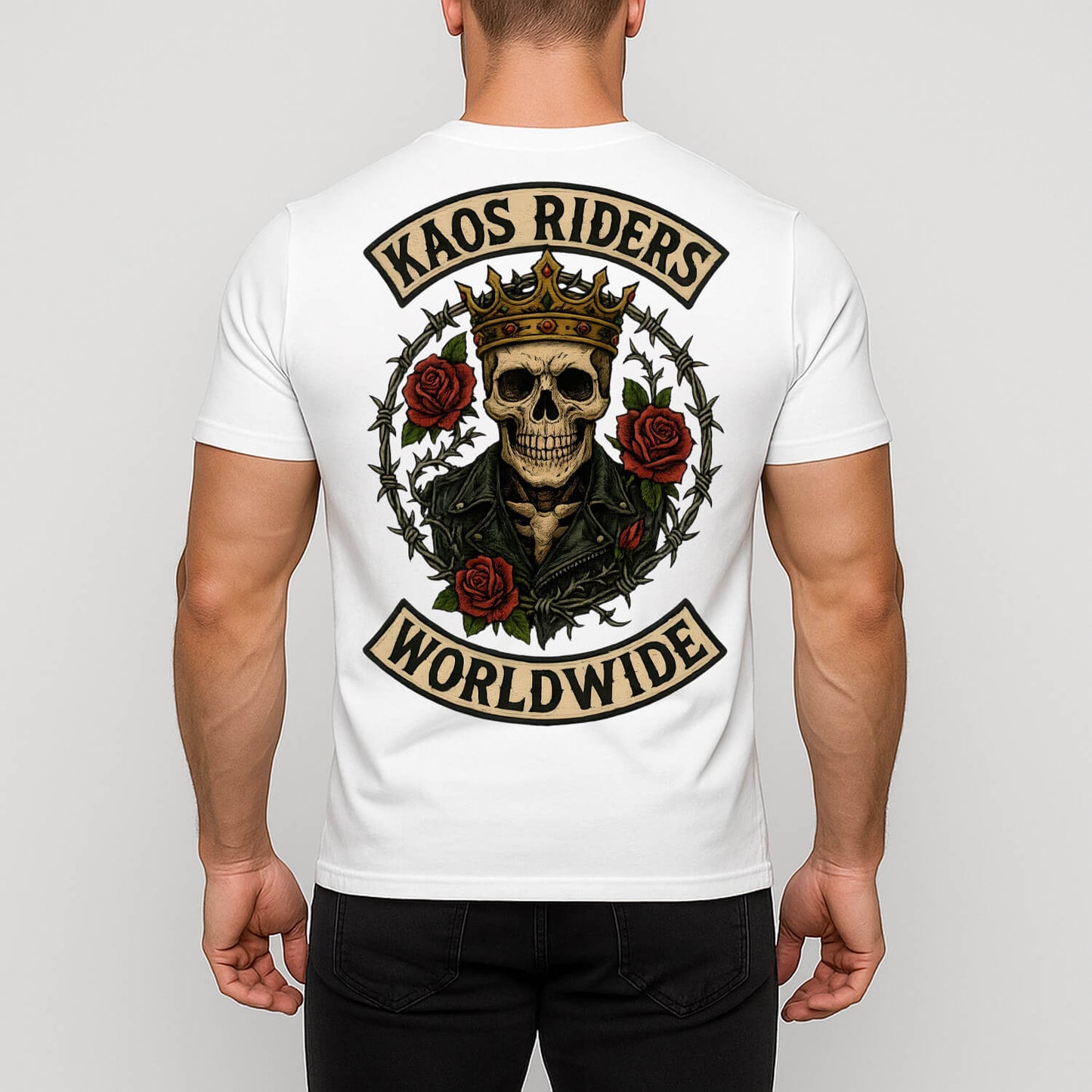 KAOS Riders Skull King Barbed Wire T-Shirt | KAOS CLOTHING D29