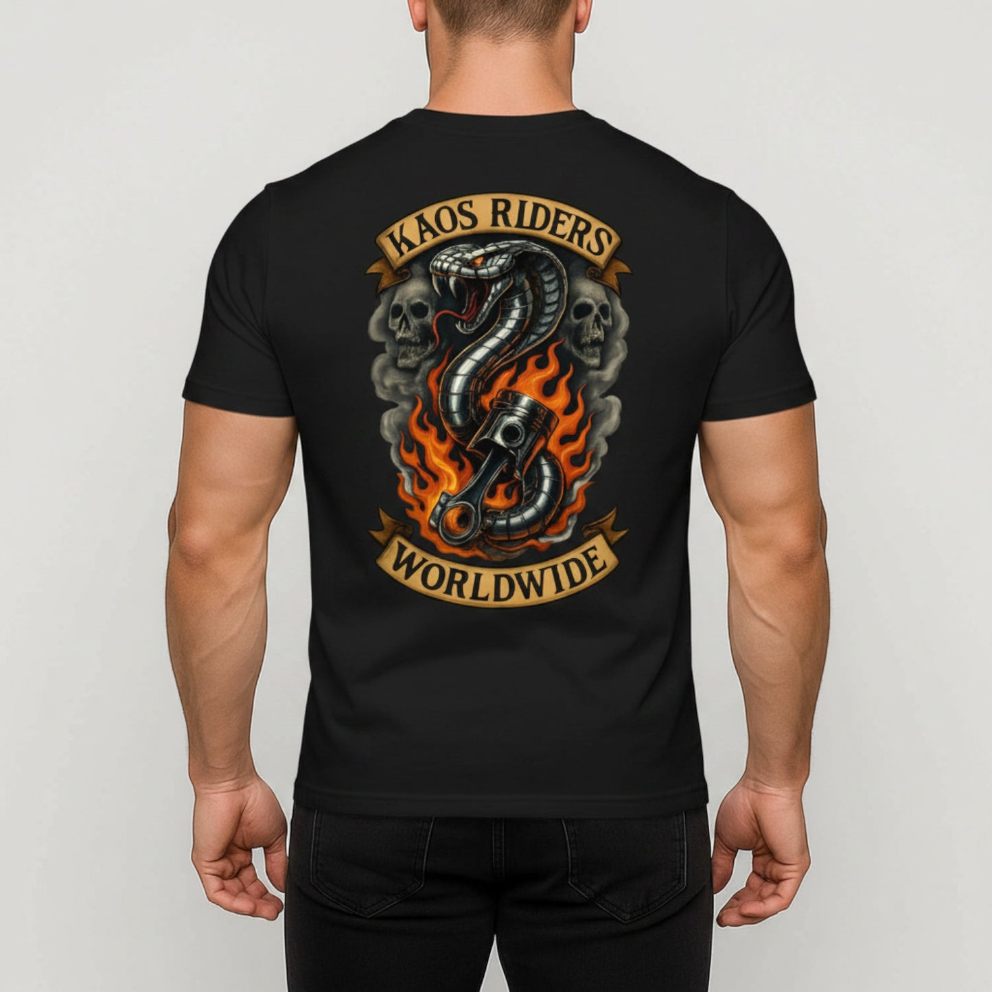 KAOS Riders Snake Piston Motorcycle T-Shirt | KAOS CLOTHING D36