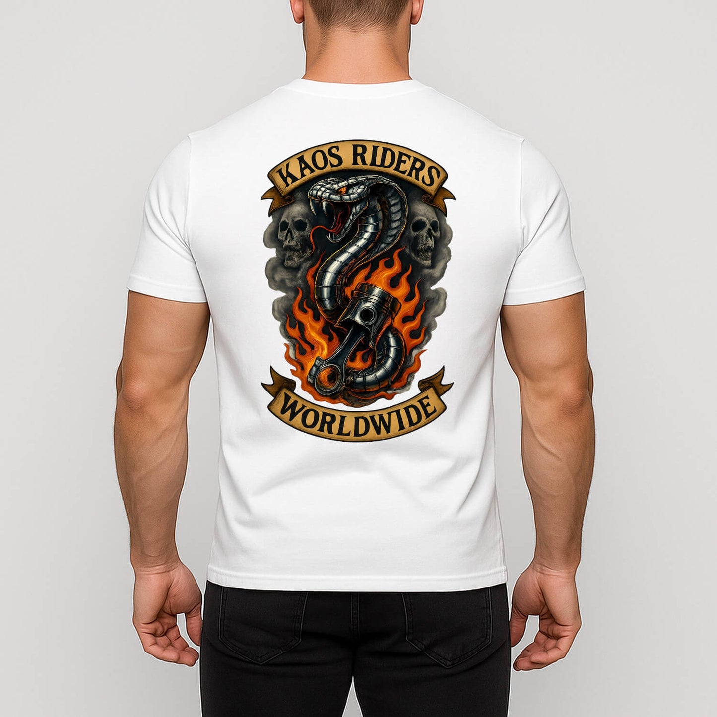 KAOS Riders Snake Piston Motorcycle T-Shirt | KAOS CLOTHING D36