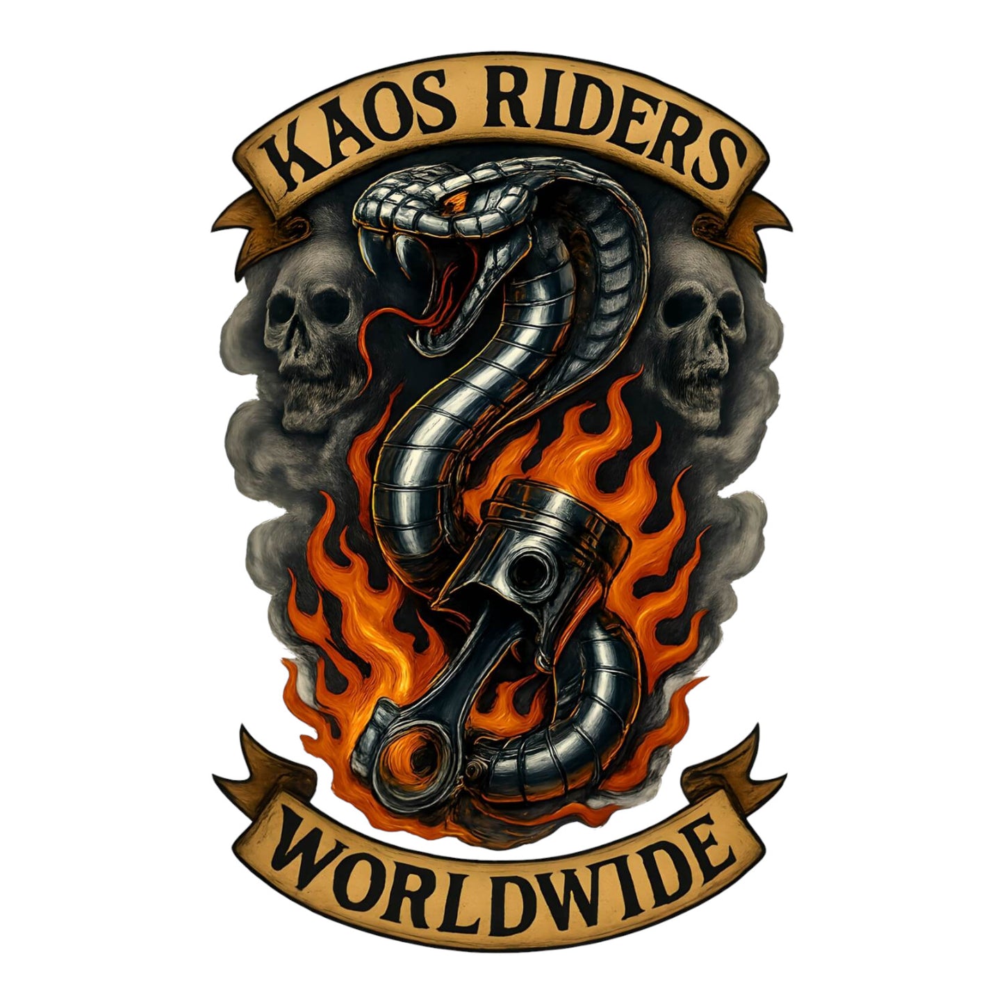 KAOS Riders Snake Piston Motorcycle T-Shirt | KAOS CLOTHING D36