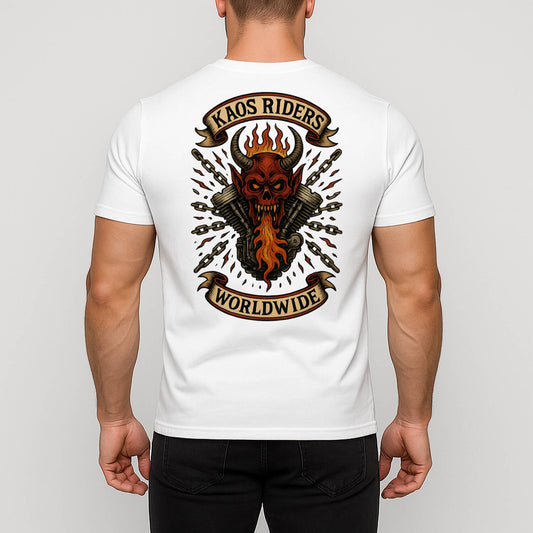 KAOS Riders Devil Skull Engine Biker T-Shirt | KAOS CLOTHING D43