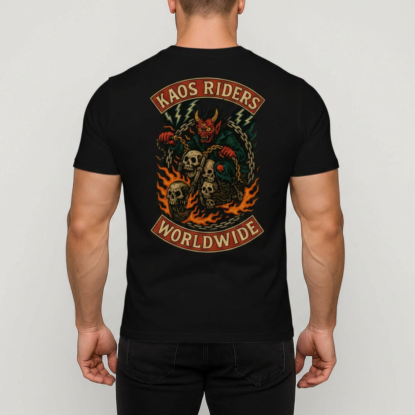 KAOS Riders Three-Eyed Devil Motorcycle T-Shirt | KAOS CLOTHING D52