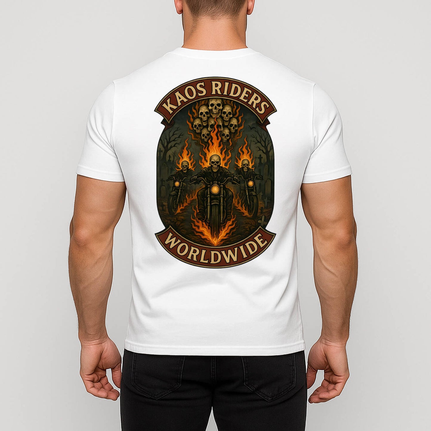 KAOS Riders Skeleton Motorcycle Crew T-Shirt | KAOS CLOTHING D59