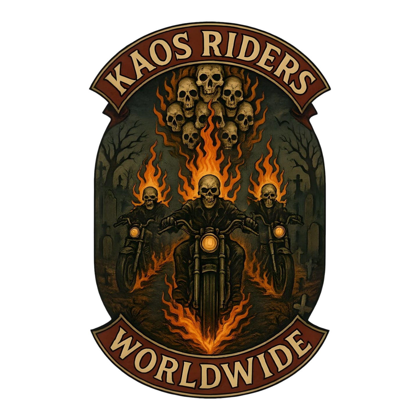 KAOS Riders Skeleton Motorcycle Crew T-Shirt | KAOS CLOTHING D59