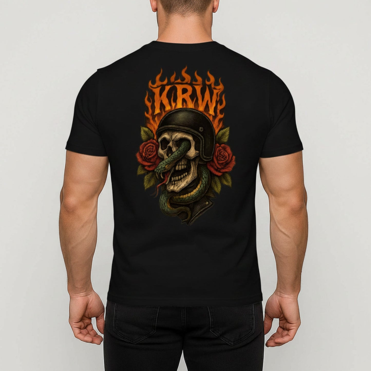 KAOS Riders Snake Skull Motorcycle Helmet T-Shirt | KAOS CLOTHING D65