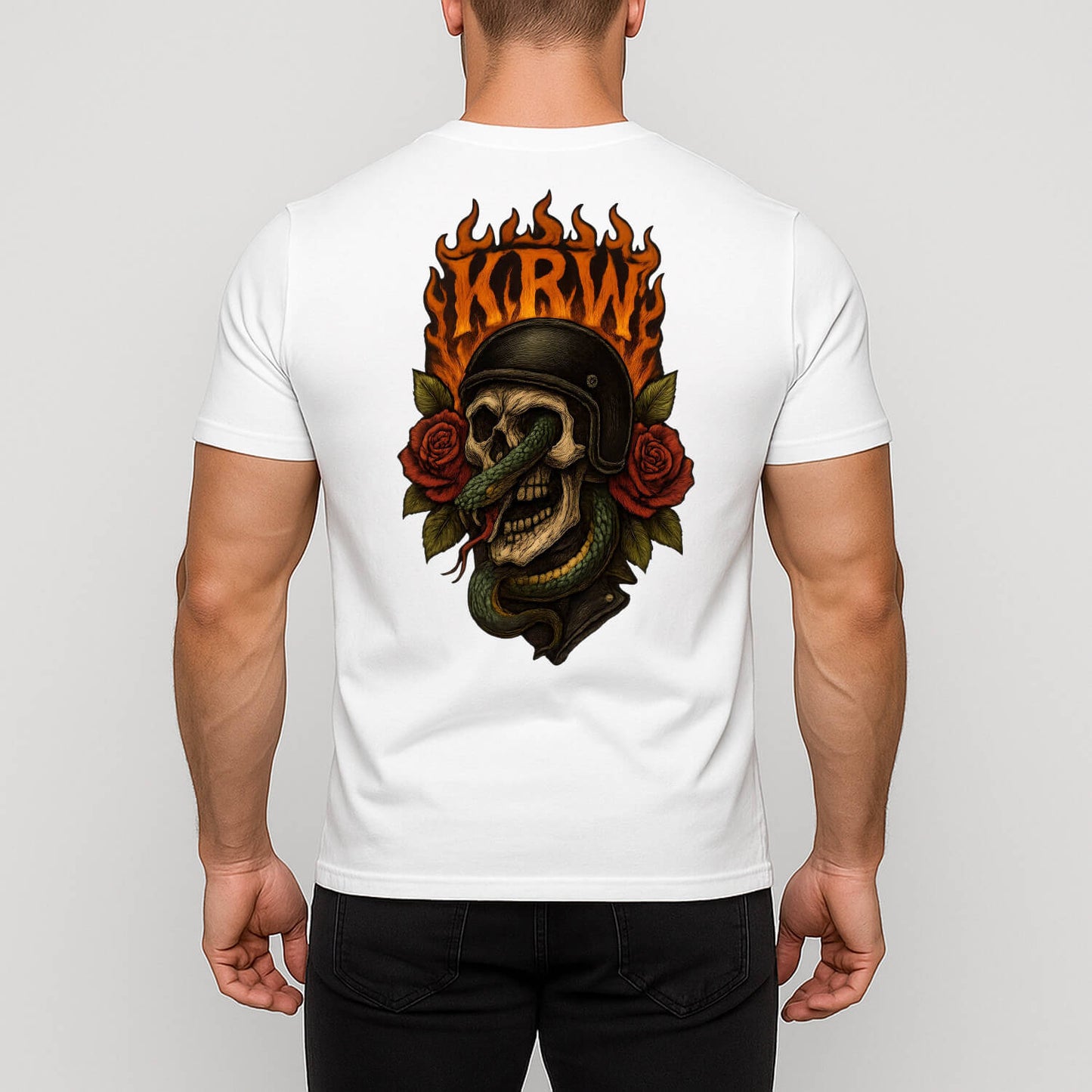 KAOS Riders Snake Skull Motorcycle Helmet T-Shirt | KAOS CLOTHING D65