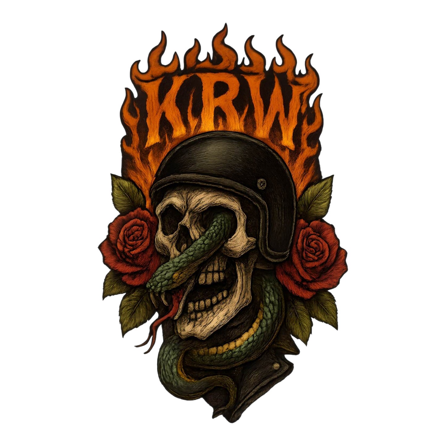 KAOS Riders Snake Skull Motorcycle Helmet T-Shirt | KAOS CLOTHING D65