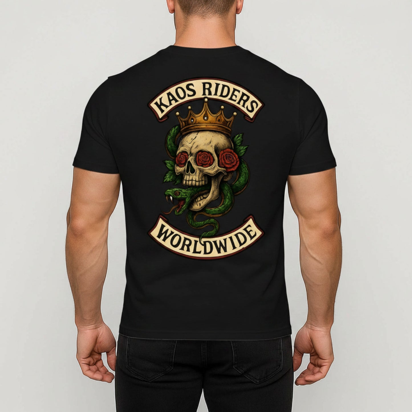 KAOS Riders Crowned Skull Snake T-Shirt | KAOS CLOTHING D66