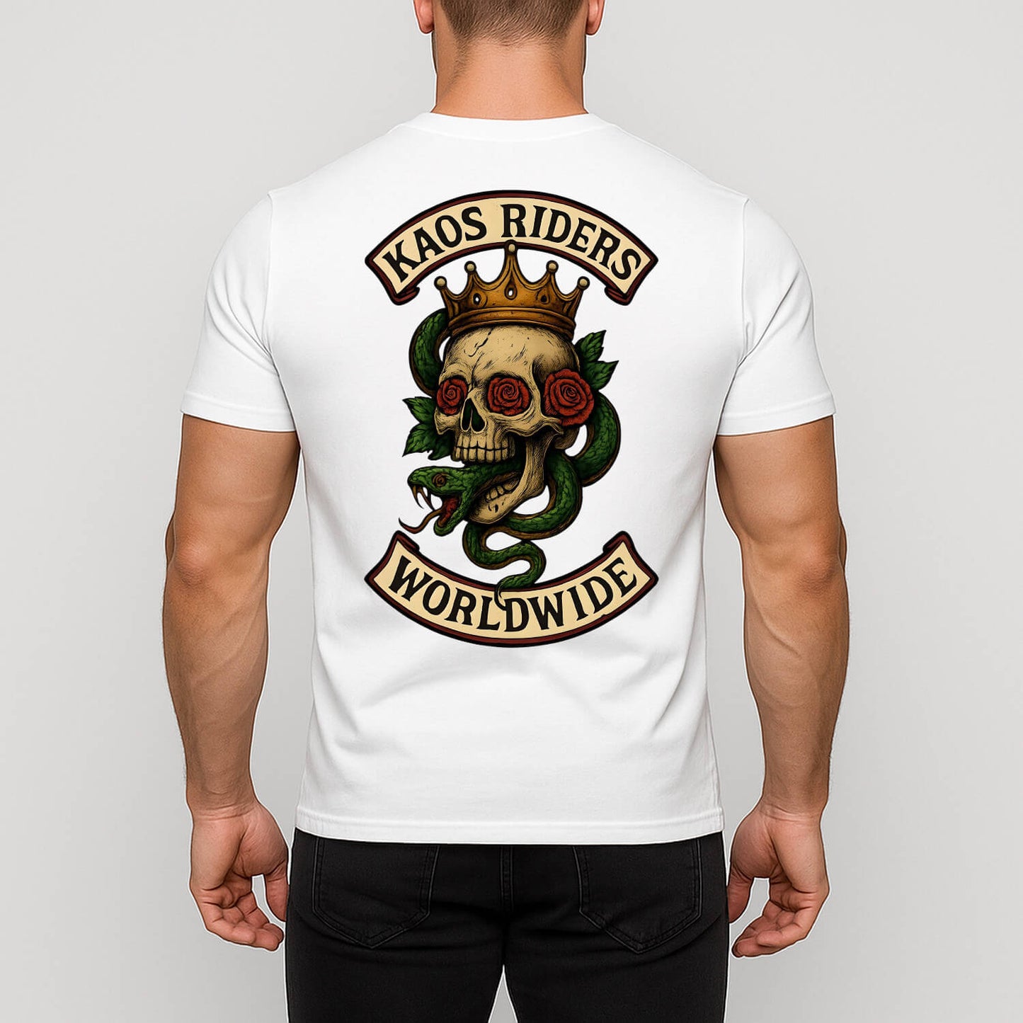 KAOS Riders Crowned Skull Snake T-Shirt | KAOS CLOTHING D66