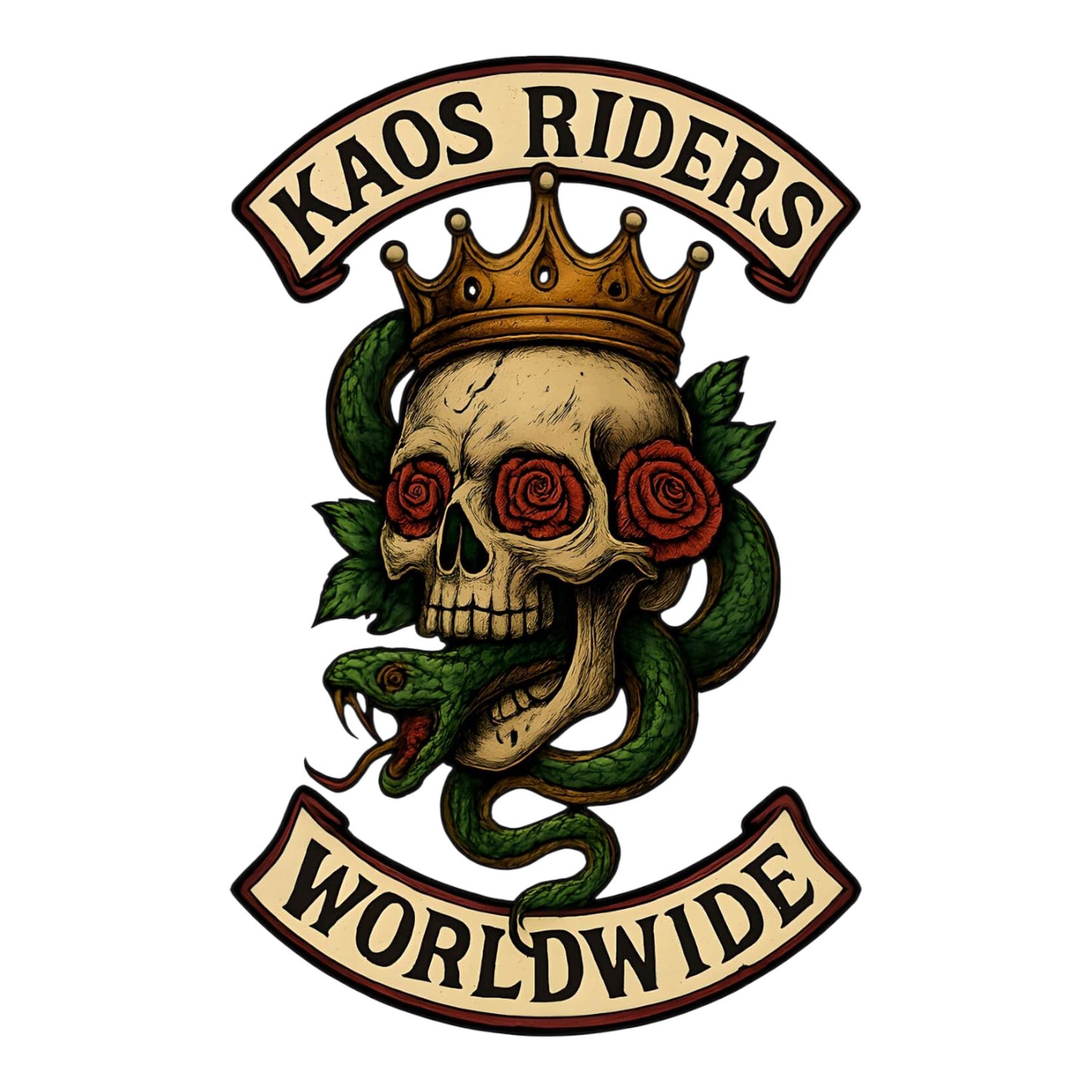 KAOS Riders Crowned Skull Snake T-Shirt | KAOS CLOTHING D66