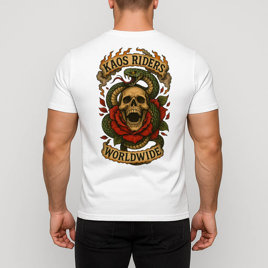 KAOS Riders Snake Skull Rose T-Shirt | KAOS CLOTHING D71