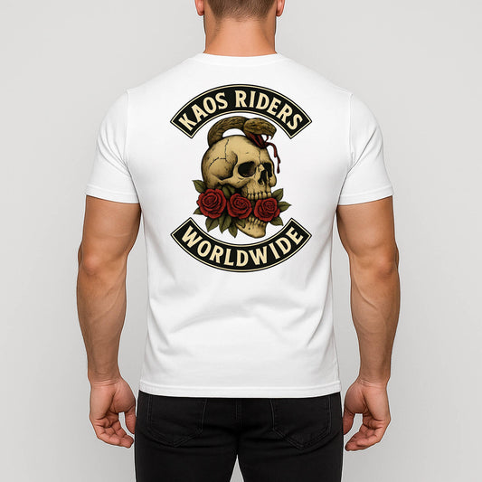 KAOS Riders Skull Snake and Roses T-Shirt | KAOS CLOTHING D73