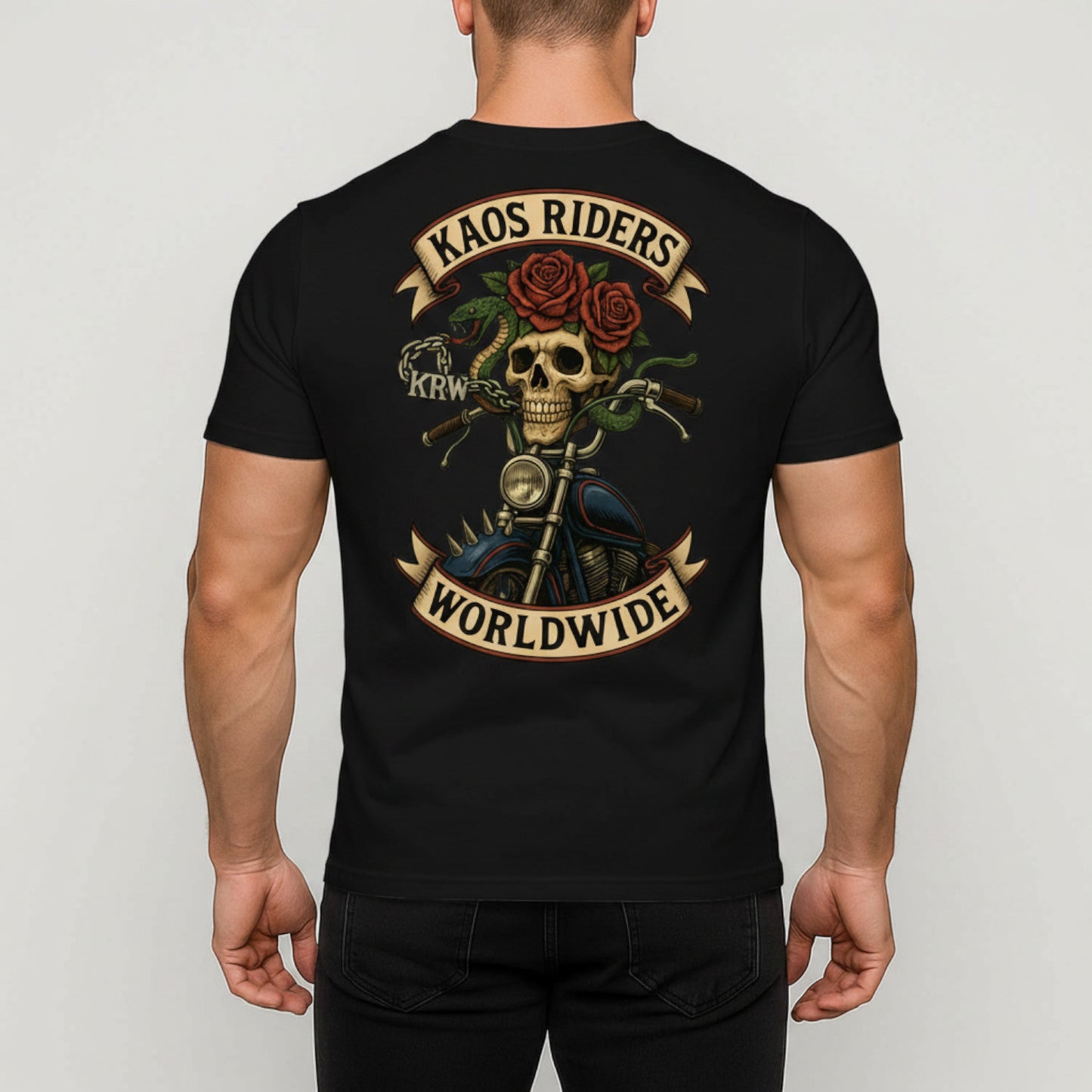 KAOS Riders Skull Motorcycle Snake T-Shirt | KAOS CLOTHING D76