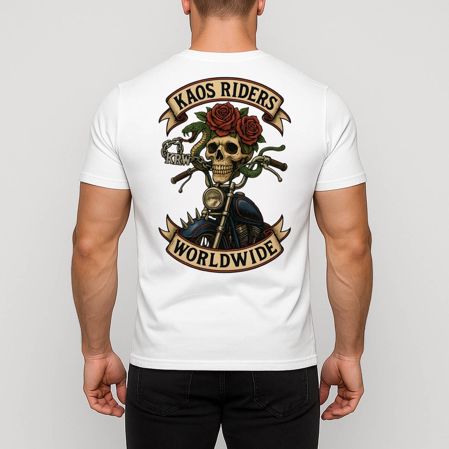 KAOS Riders Skull Motorcycle Snake T-Shirt | KAOS CLOTHING D76