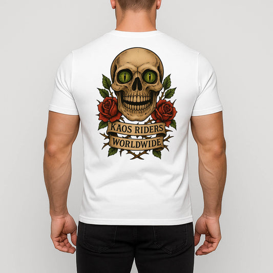 KAOS Riders Green Eye Skull Roses T-Shirt | KAOS CLOTHING D78