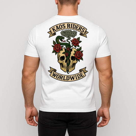 KAOS Riders Split Skull Snake Rose T-Shirt | KAOS CLOTHING D80