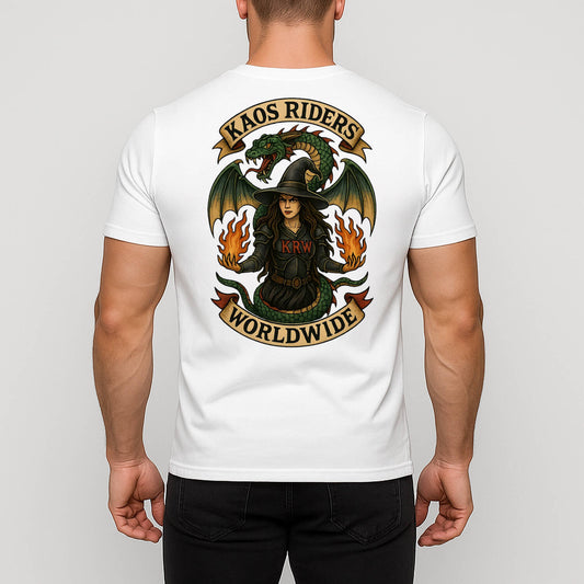 KAOS Riders Fire Witch Dragon Biker T-Shirt | KAOS CLOTHING D83