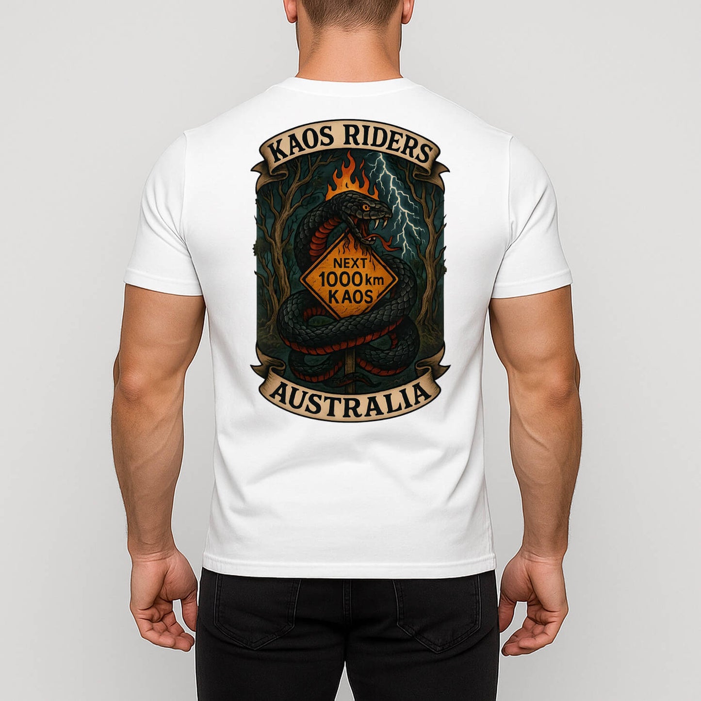 KAOS Riders Australian Snake Road Sign T-Shirt | KAOS CLOTHING D85