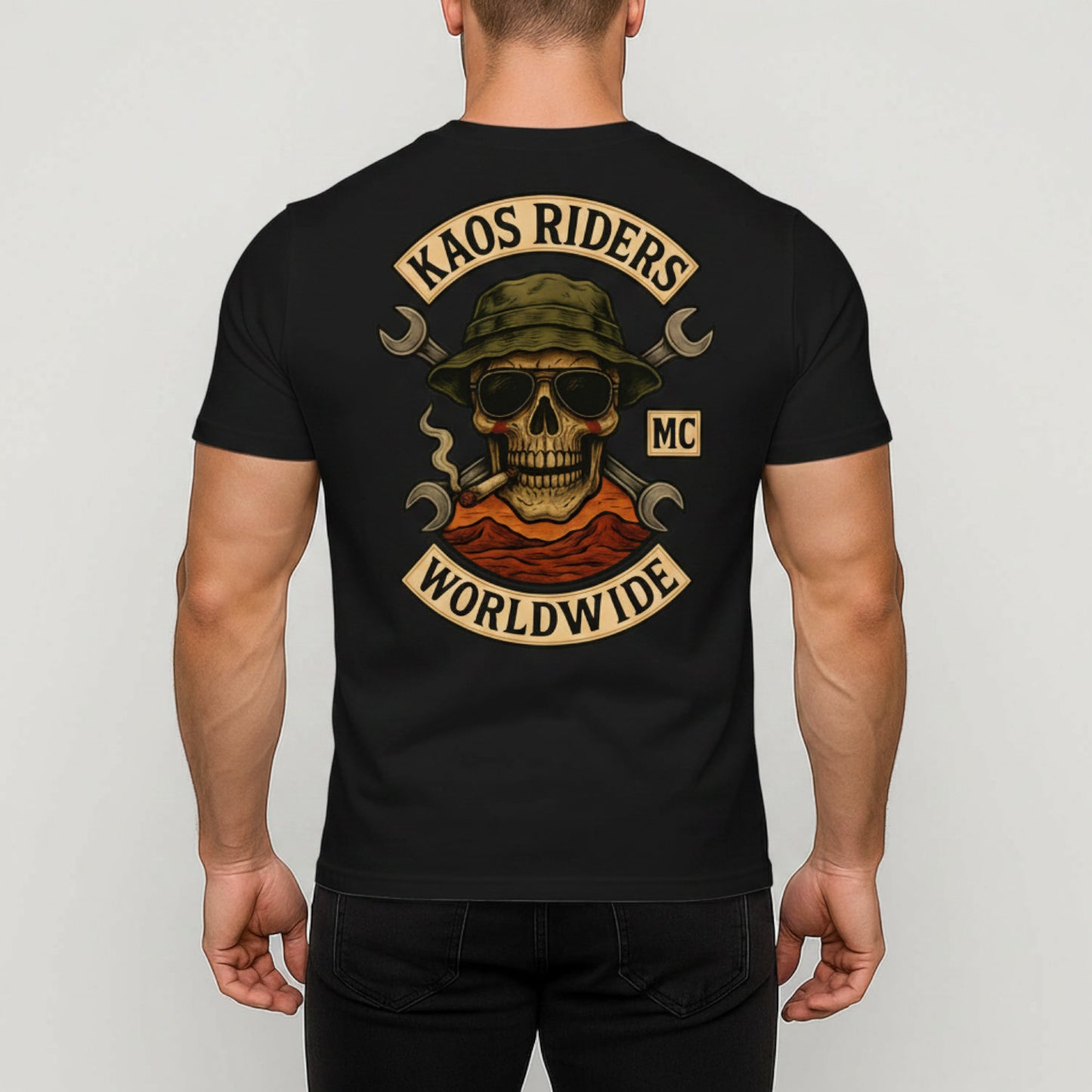 KAOS Riders Australian Outback Mechanic Skull T-Shirt | KAOS CLOTHING D88