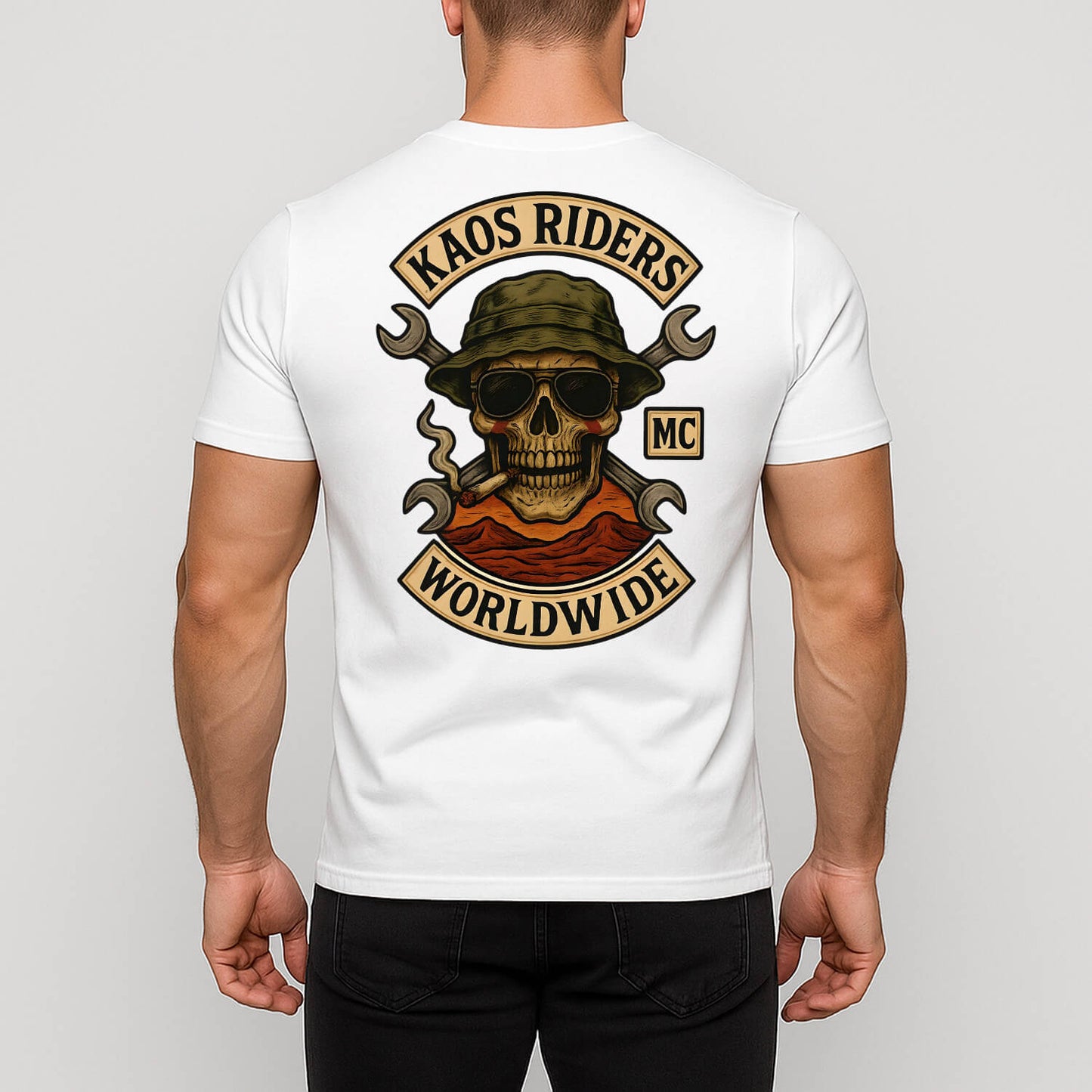 KAOS Riders Australian Outback Mechanic Skull T-Shirt | KAOS CLOTHING D88