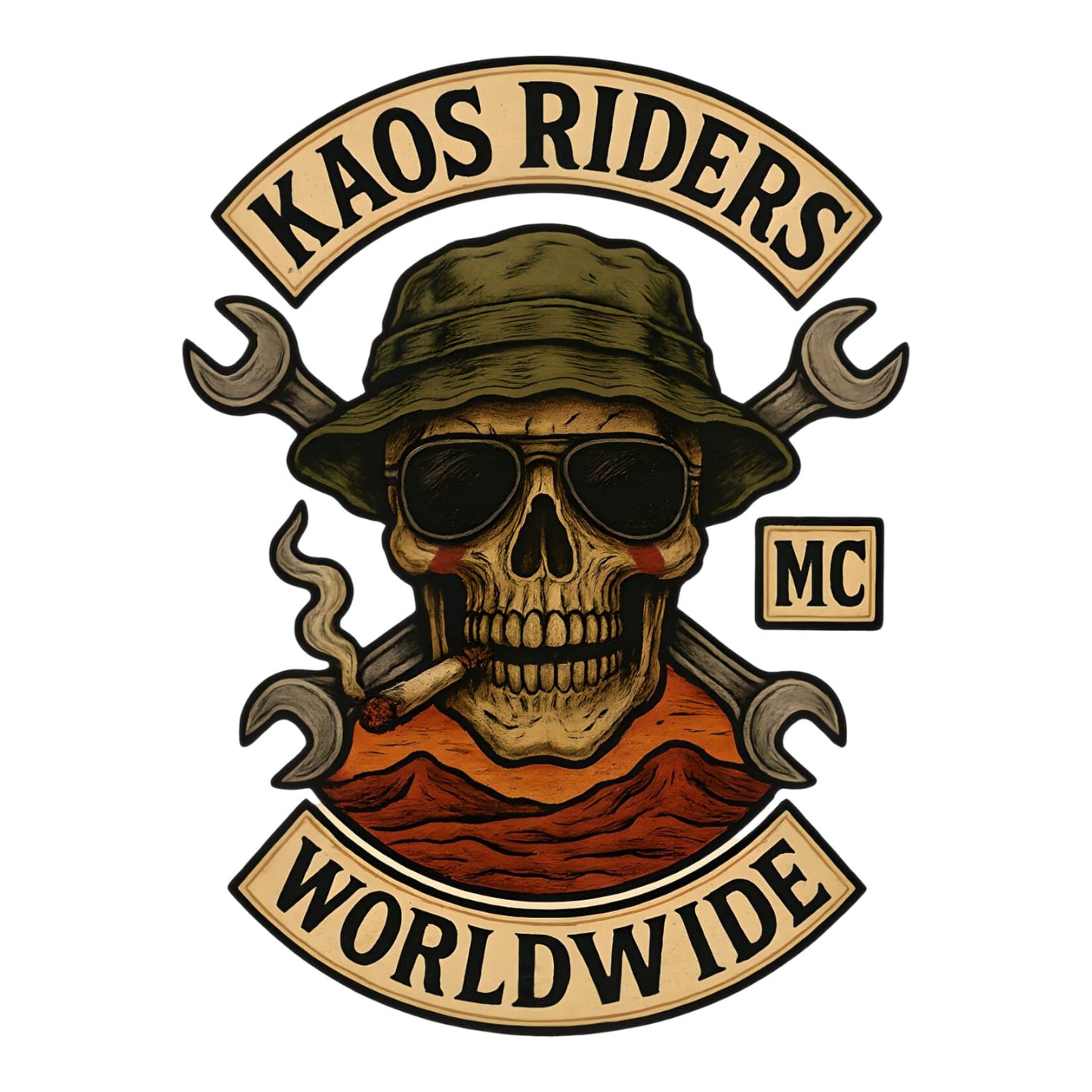 KAOS Riders Australian Outback Mechanic Skull T-Shirt | KAOS CLOTHING D88