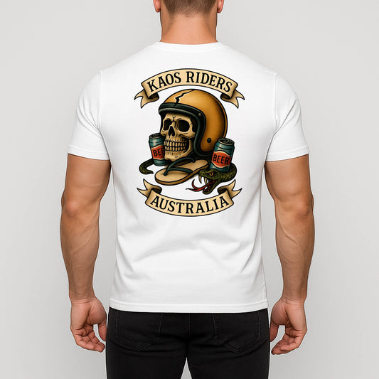 KAOS Riders Australian Beer Helmet Skull T-Shirt | KAOS CLOTHING D89