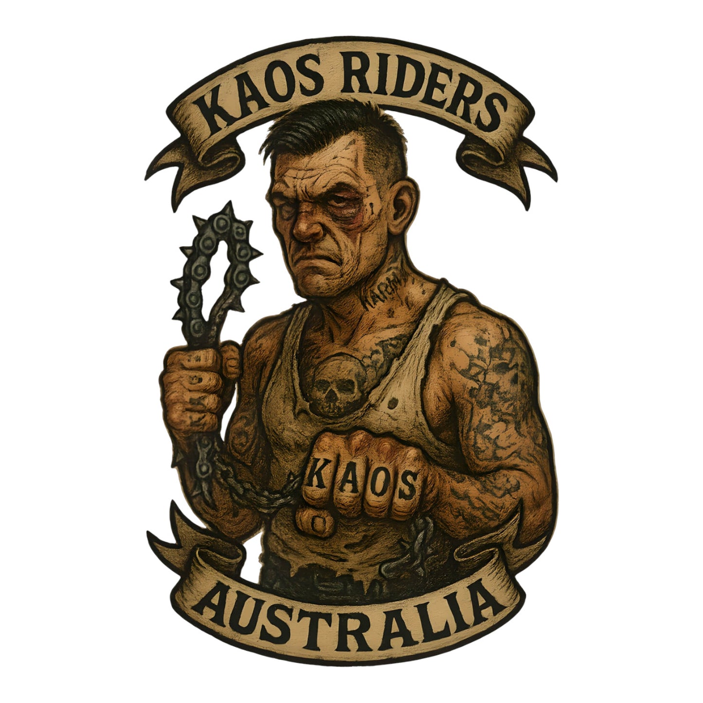 KAOS Riders Australian Outlaw Fighter T-Shirt | KAOS CLOTHING D92