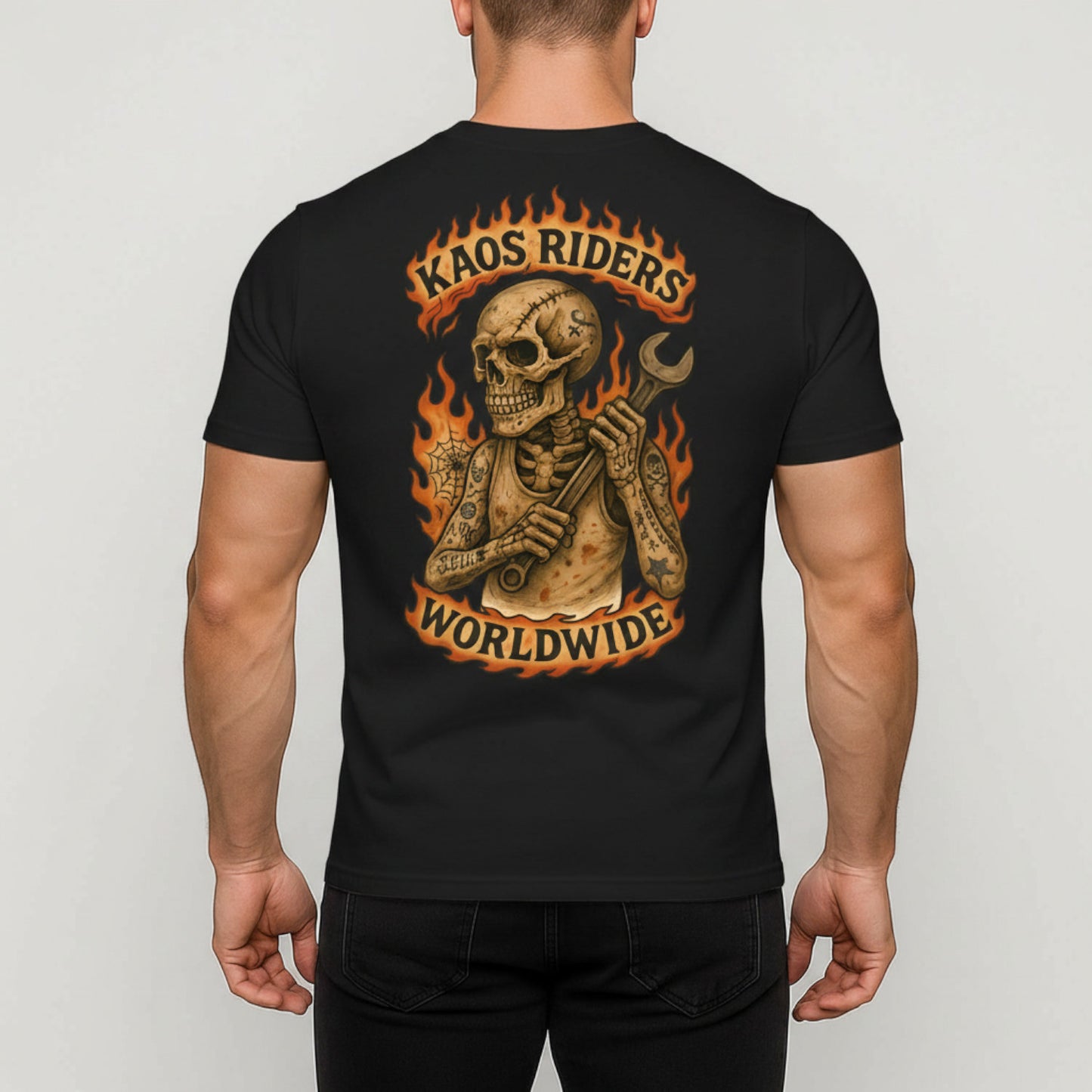 KAOS Riders Skeleton Mechanic Wrench T-Shirt | KAOS CLOTHING D96