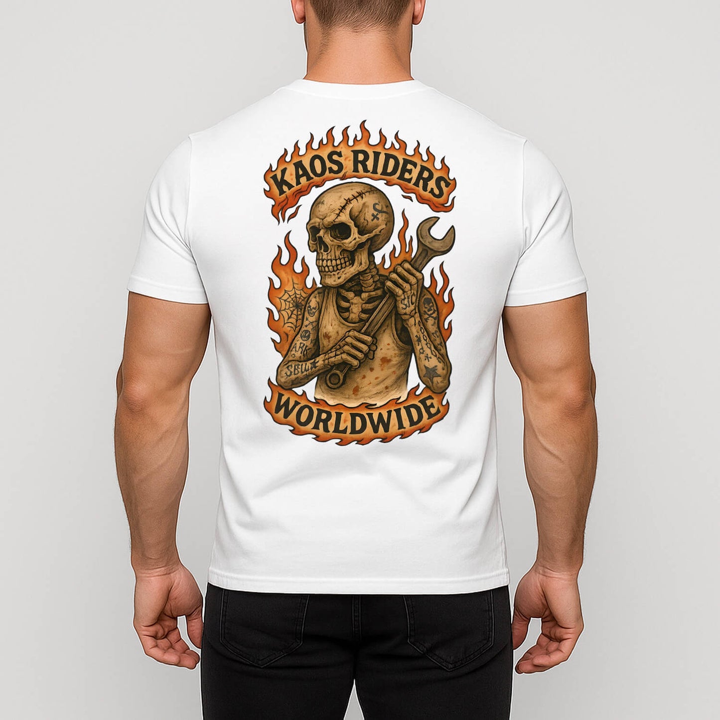 KAOS Riders Skeleton Mechanic Wrench T-Shirt | KAOS CLOTHING D96