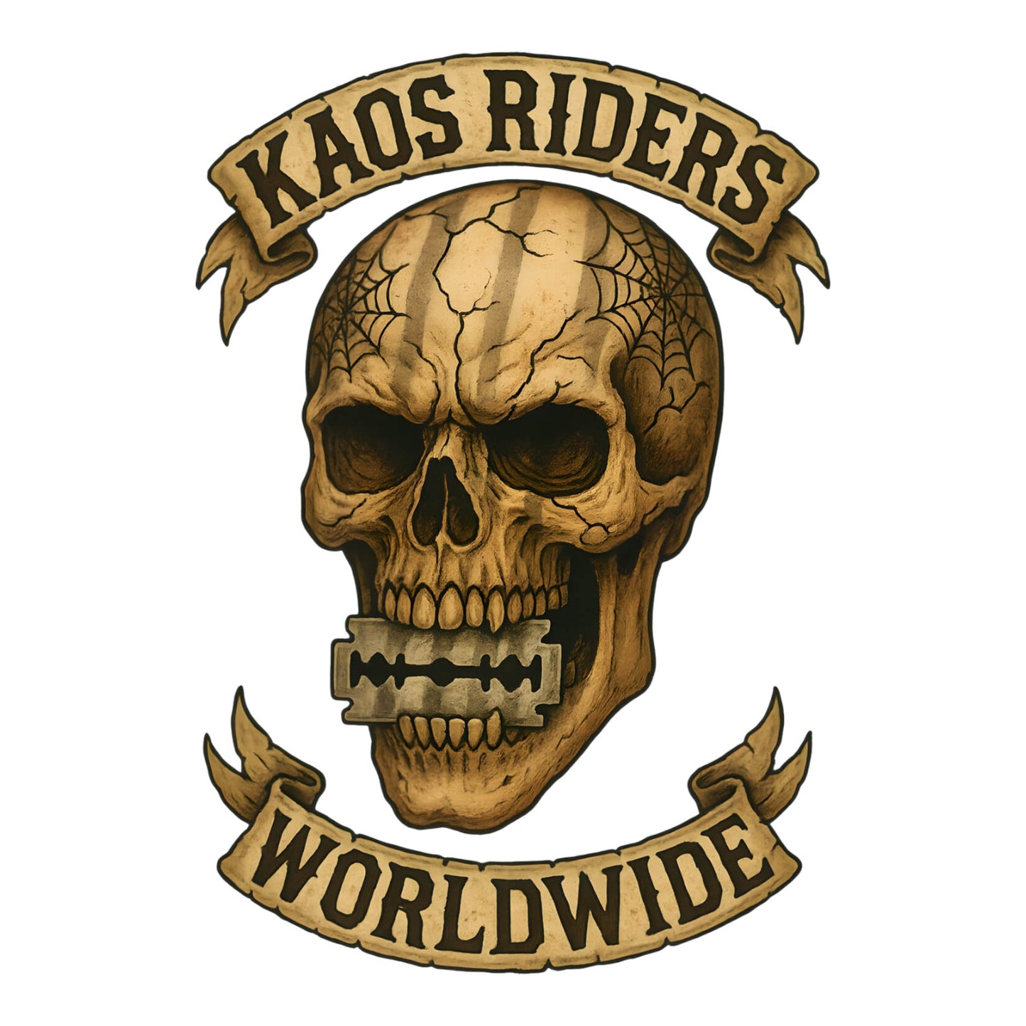 KAOS Riders Razor Blade Skull T-Shirt | KAOS CLOTHING D98
